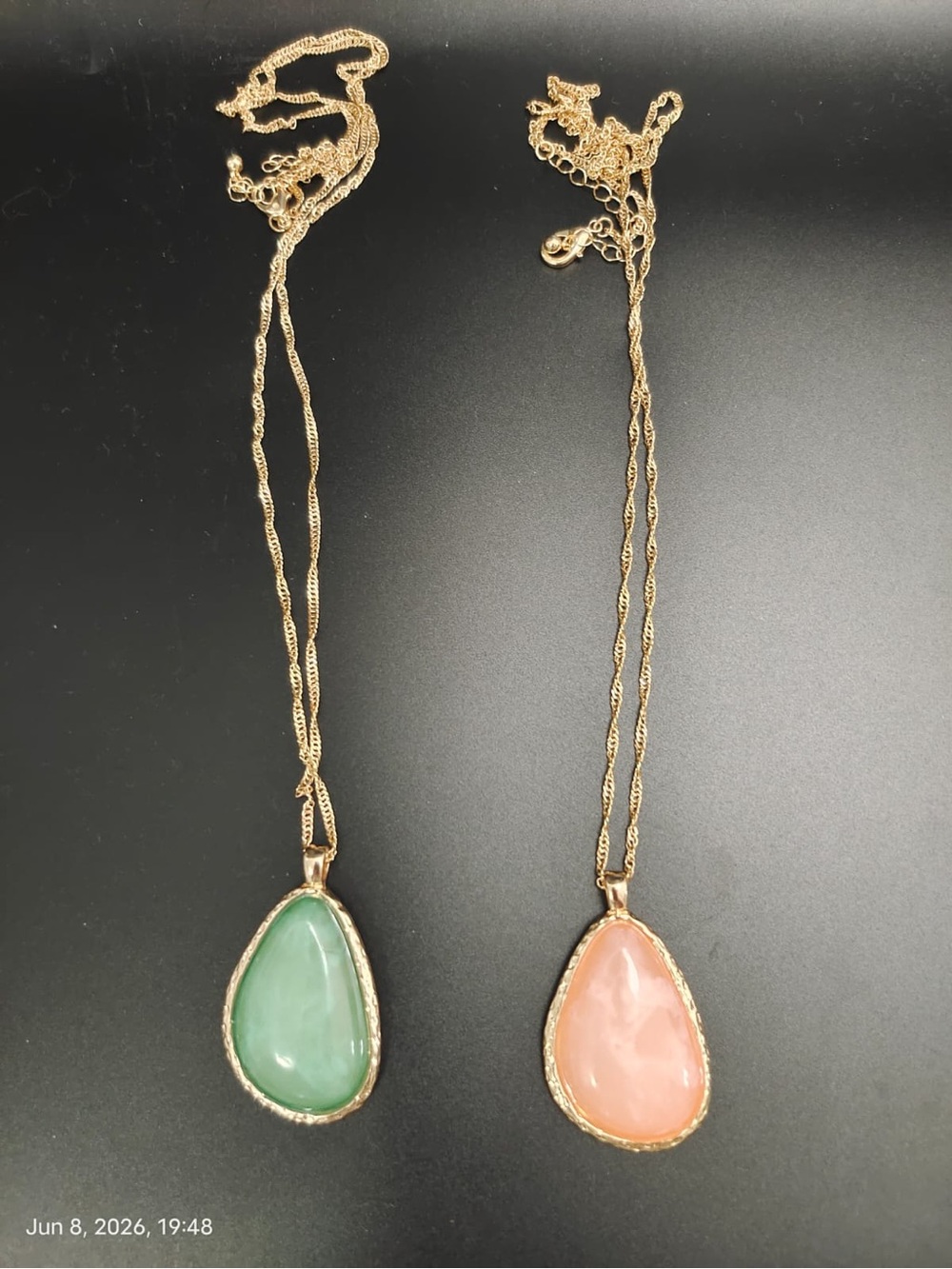 NWOT NORDSTROM Classic Color Stone Pendant two Necklaces